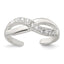 Sterling Silver Polished CZ Infinity Adjustable Toe Ring