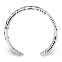 Sterling Silver Polished and Antiqued Waves Toe Ring