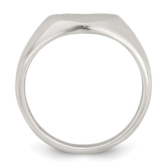 Sterling Silver Polished White CZ Heart Size 8 Signet Ring