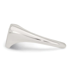 Sterling Silver Polished White CZ Heart Size 8 Signet Ring