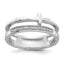 Sterling Silver Rhodium-plated Polished CZ and Hammered Cross Double Band Ring, Size 6–8 - Sophia Jewelers