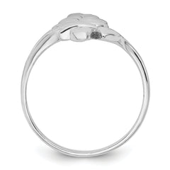 Sterling Silver Rhodium-plated Polished Leaf Size 8 Ring