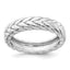 Sterling Silver Rhodium-plated Polished and Braided 5.00mm Band Size 8 Ring
