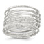 Sterling Silver Polished and Textured Wrapped Spring Size 8 Flexible Ring