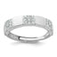Sterling Silver Rhodium-plated Polished Pave CZ Squares Size 8 Adjustable Ring