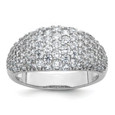 Sterling Silver Rhodium-plated Polished Tapered Pave CZ Size 8 Ring