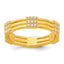 Sterling Silver Gold-tone Polished CZ 3-Row Size 8 Eternity Band Ring