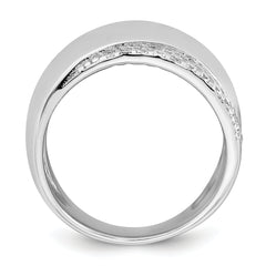 Sterling Silver Rhodium-plated Polished Fancy CZ Size 8 Ring