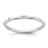Sterling Silver Polished CZ 1.5mm Band Size 8 Ring
