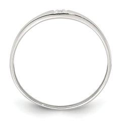 Sterling Silver Polished CZ 1.5mm Band Size 8 Ring