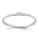Sterling Silver Polished CZ 1.5mm Band Size 8 Ring