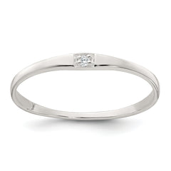 Sterling Silver Polished CZ 1.5mm Band Size 8 Ring