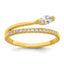 Sterling Silver Gold-plated Polished Fancy Marquise and Round CZ Size 8 Ring