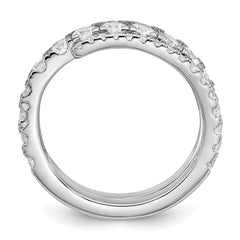 Sterling Silver Rhodium-plated Polished CZ Wrapped Band Size 8 Ring