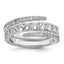 Sterling Silver Rhodium-plated Polished CZ Wrapped Band Ring, Size 6–8 - Sophia Jewelers