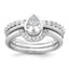 Pear Cubic Zirconia Three-Ring Set in Sterling Silver, Size 6–8 - Sophia Jewelers