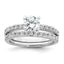Sterling Silver Rhodium-plated Polished CZ Solitaire Engagement Ring and Wedding Band Set - Sophia Jewelers