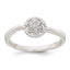Sterling Silver Polished and Grooved White CZ Flower with Wavy Shank Size 8 Ring
