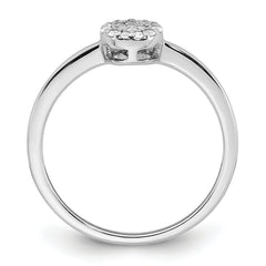 Sterling Silver Rhodium-plated Polished Pave CZ Circle Size 8 Ring