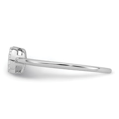 Sterling Silver Rhodium-plated Polished Pave CZ Circle Size 8 Ring