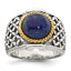 Lapis Cabochon Woven Pattern Ring in Gold-Plated Sterling Silver - Sophia Jewelers