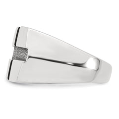 Sterling Silver Antiqued Cross Mens Size 11 Ring