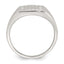 Sterling Silver Polished White Cubic Zirconi Square Border Size 9 Mens Signet Ring