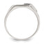 Sterling Silver Polished Black Enameled and White Cubic Zirconi Size 11 Mens Signet Ring