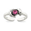 Pink Cubic Zirconia Dolphin Toe Ring in Sterling Silver - Sophia Jewelers