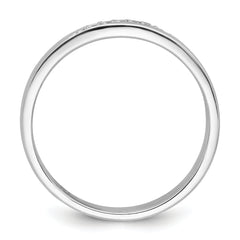 Sterling Silver Rhodium-plated Polished White CZ Mens Size 11 Band Ring