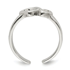 Sterling Silver Solid Heart Toe Ring