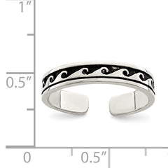 Sterling Silver Antiqued Adjustable Toe Ring