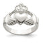 Ornate Crowned Setting Claddagh Ring in Sterling Silver, Size 6–8 - Sophia Jewelers