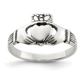 Sterling Silver Antiqued Claddagh Ring
