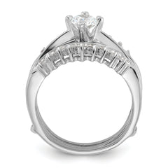Sterling Silver Rhodium-plated CZ Ring Set