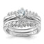 Sterling Silver Rhodium-Plated Cubic Zirconi Ring Set