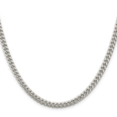 Sterling Silver 5mm Domed With Side Diamond-Cut Curb Chain