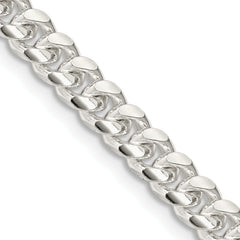 Sterling Silver 5mm Domed With Side Diamond-Cut Curb Chain