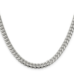 Sterling Silver 6mm Domed With Side Diamond-Cut Curb Chain
