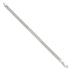 Sterling Silver 6mm Domed With Side Diamond-Cut Curb Chain