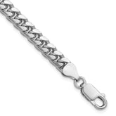 Sterling Silver Rhodium-plated 6mm Domed With  Side Diamond-Cut Curb Chain