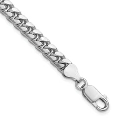 Sterling Silver Rhodium-plated 6mm Domed With Side Diamond-Cut Curb Chain