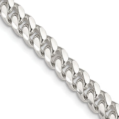 Sterling Silver 6mm Domed With Side Diamond-Cut Curb Chain