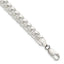 Sterling Silver 7.35mm Domed With Side Diamond-Cut Curb Chain