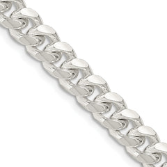 Sterling Silver 7.35mm Domed With Side Diamond-Cut Curb Chain