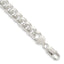 Sterling Silver 8.5mm Domed With Side Diamond-Cut Curb Chain