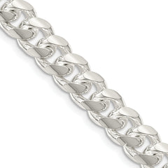 Sterling Silver 8.5mm Domed With Side Diamond-Cut Curb Chain