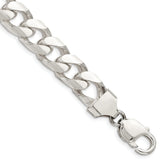 Sterling Silver 11mm Domed With  Side Diamond-Cut Curb Chain