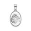 Oval St. Anthony Medal in Sterling Silver, 18.5x13.5mm - Sophia Jewelers