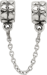 Sterling Silver Reflections Security Chain Heart Bead